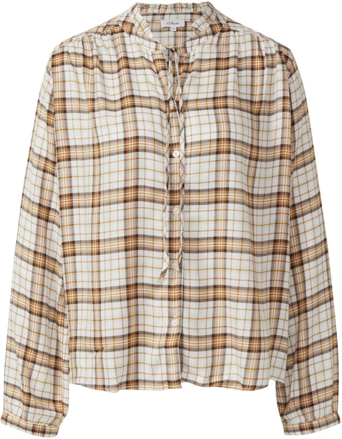 Regular fit overhemdblouse van mix van modal en viscose