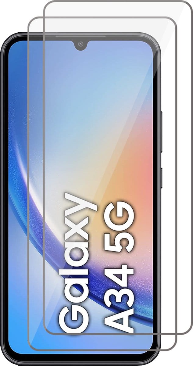 Screenprotector geschikt voor Samsung Galaxy A34 - Gehard Glas Beschermglas Tempered Glass Screen Protector - 2 Stuks