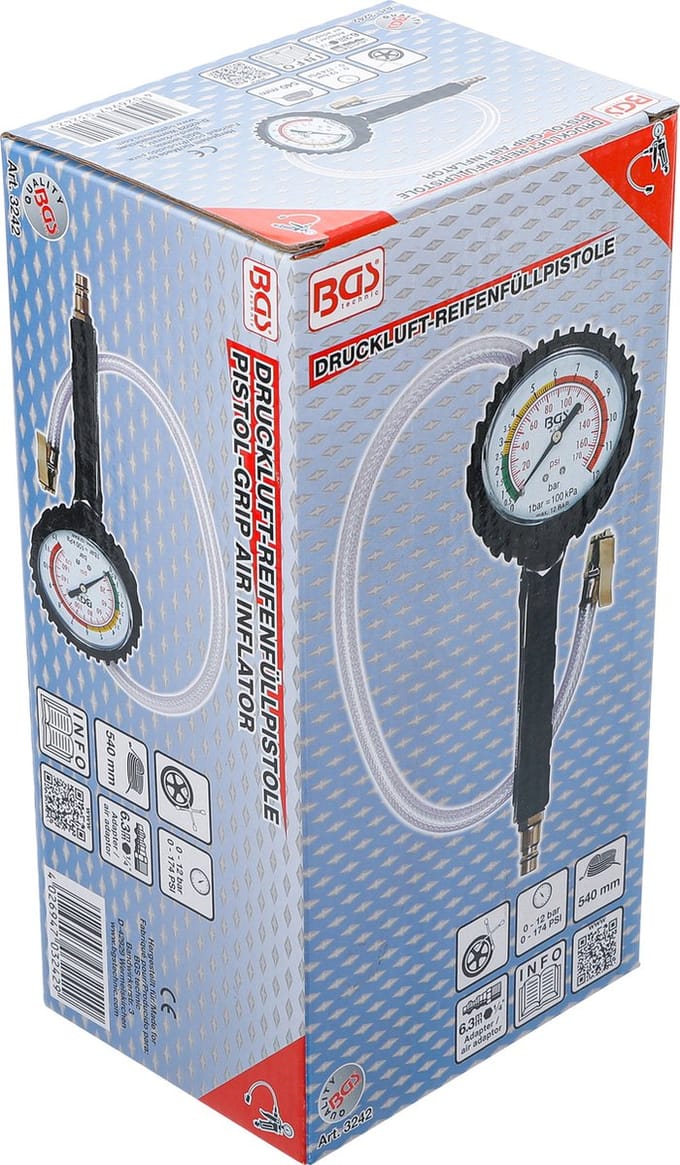 BGS Lucht bandenvulpistool 0 - 12 bar