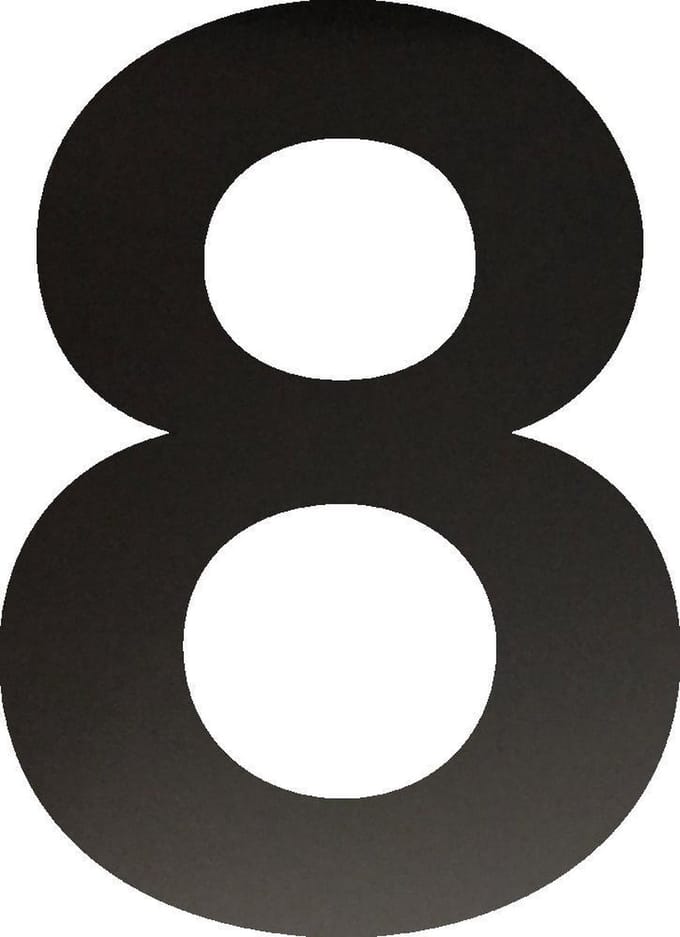 Huisnummer 50 cm - Nummer 8 - Mat Zwart