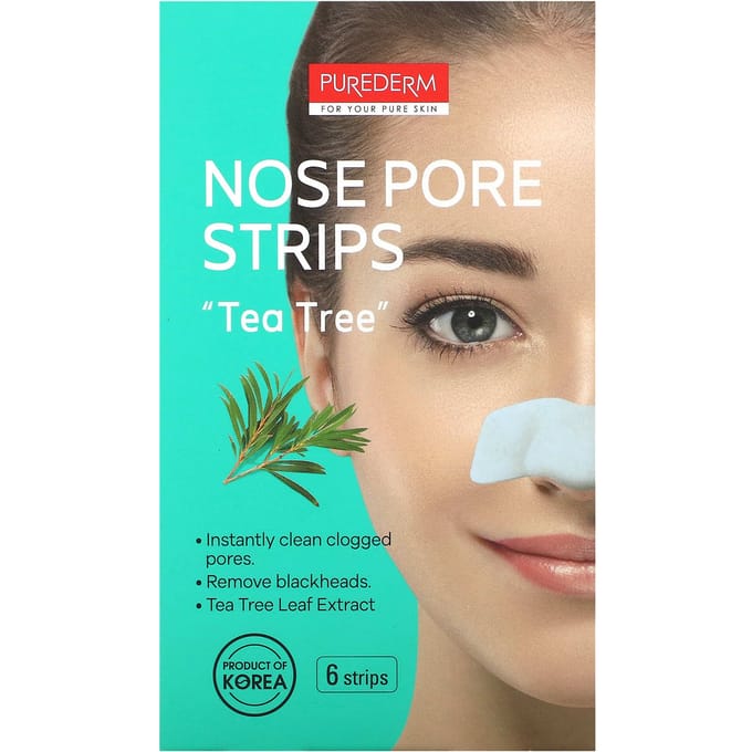 Neusporiestrips, Tea Tree, 6 Strips blue