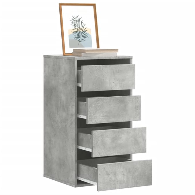 vidaXL - Ladekast - 40x41x76 - cm - bewerkt - hout - betongrijs
