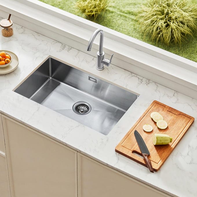 70cm Keuken Spoelbak Onderbouw Enkele Kom Inbouw Wasbak Roestvrij Staal Bar