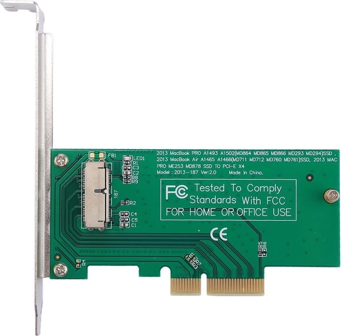 Let op type!! SSD to PCI-E X4 Adapter for Macbook Pro A1398 & A1502 (2013) / Air A1465 & A1466 (2013)