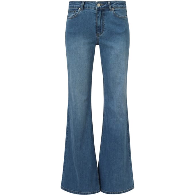 Smashed Lemon Mediumblauwe flared jeans |