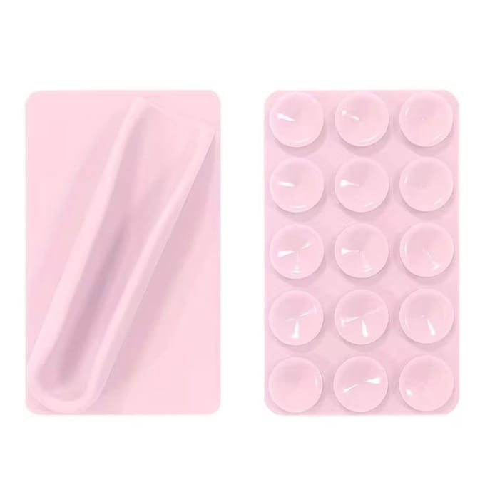 Lipgloss Houder Telefoon – Roze Zuignap Sticker – Siliconen Lipstick Holder – Telefoon Accessoire Dames
