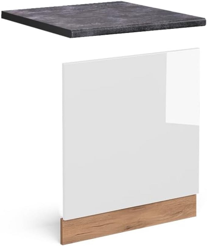 Keukenpaneel Hoogglans Wit/Goud Eiken 60 cm Breed - Modulair Onderkast Deur