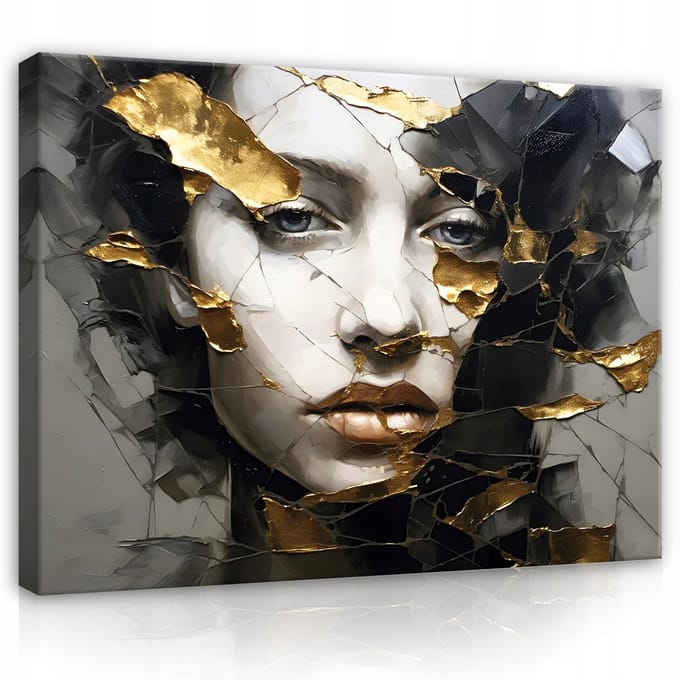 WALLARENA - Canvas schilderij - 60x40 cm - abstracte vrouwengezicht