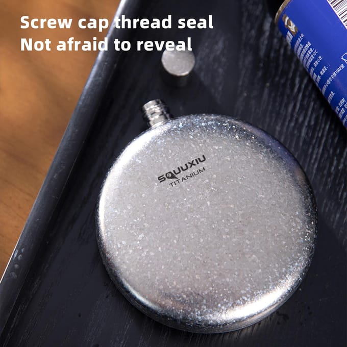 Titanium Flask 180ml Whiskey Flask voor mannen Lichtgewicht Titanium Wijnfles Camping Flask Titanium Ice Flower Without Funnel white