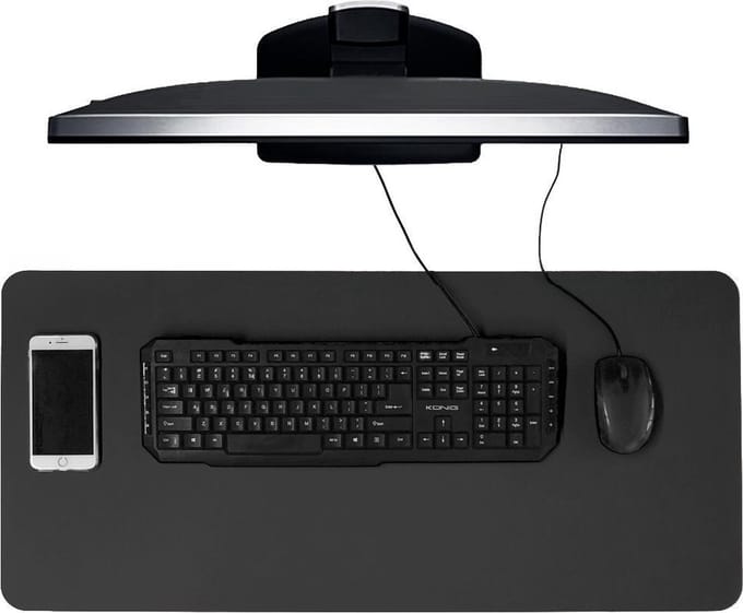IVOL Bureau onderlegger 40x85 cm PU leer Zwart - Bureau Organizer