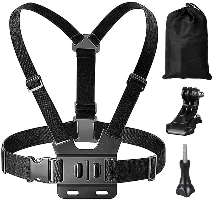YONO Chest Mount geschikt voor GoPro - Action Camera - Borstharnas - Strap Accessoires - Zwart