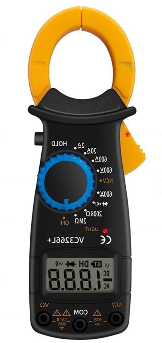 Stroomtang Meter - Multimeter Voltmeter - Elektrische Metingen - Compact Draagbaar Ontwerp - 17 x 6 cm - Geel