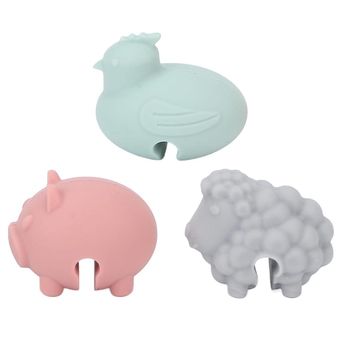3 stuks Pot Zijklemmen Voorkomen Overkoken Siliconen Leuke Dierenvorm Potdeksel Optilklemmen Keuken pink