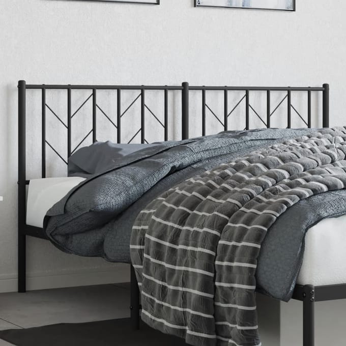 vidaXL - Vervangend - hoofdbord - 160 - cm - metaal - zwart