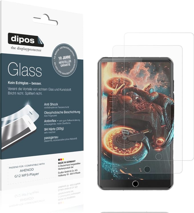 dipos – 2x Matte Pantserfolie geschikt voor AHENOD G12 MP3-Player | 9H Screenprotector