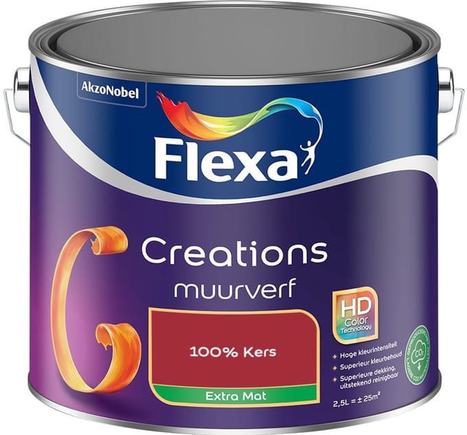 Flexa - Creations Muurverf Extra Mat - 100% Kers - Mengverf - 2,5 L