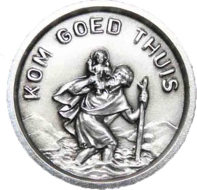Heilige Christoffel Autoplaquette Magneet Kom Goed Thuis