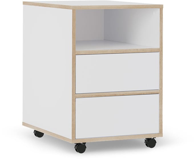 Vicco Rolcontainer Tetrix, Wit, 42 x 55 cm met legplanken en 2 laden