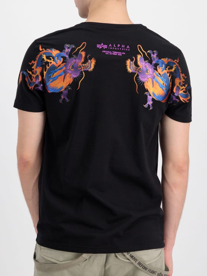 Alpha Industries Heren Dragon EMB T-Shirt in Zwart