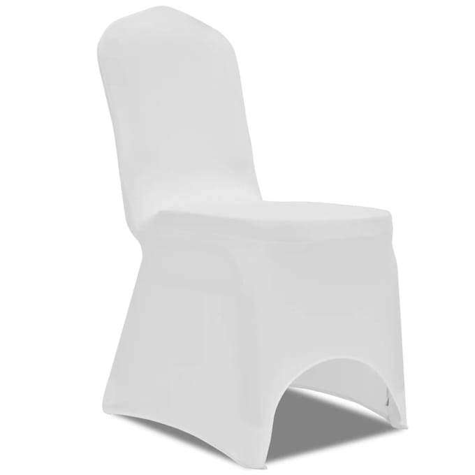 vidaXL - Stoelhoezen - stretch - wit - 100 - st