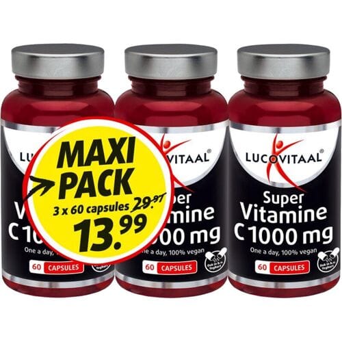 Lucovitaal super vitamine C 1000 mg verpakking van 3