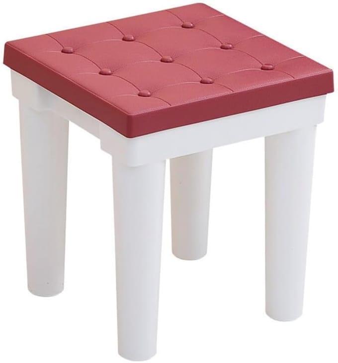 Douchekruk - Zitkruk Badkamer - Veilig Douchen - Antislip Plastic - 27x27x30cm - Rood