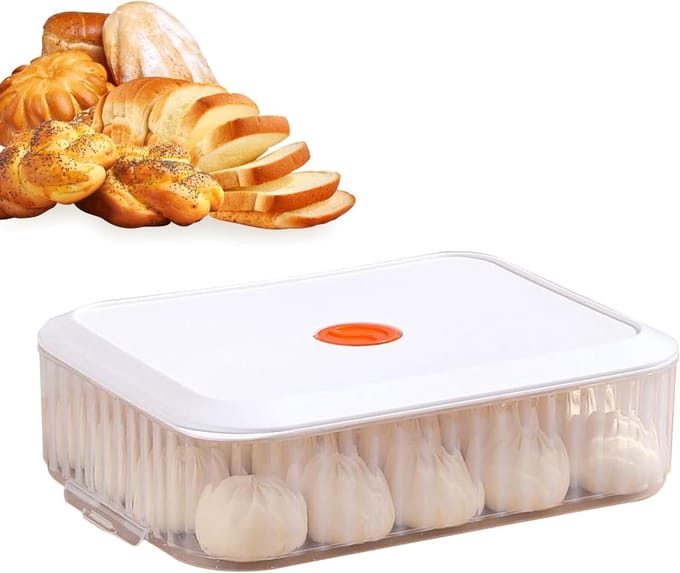 Rijstbox met Deksel - Brood Container - Brood Bakken - Luchtdichte Afsluiting - 33x24x10 cm - Transparant