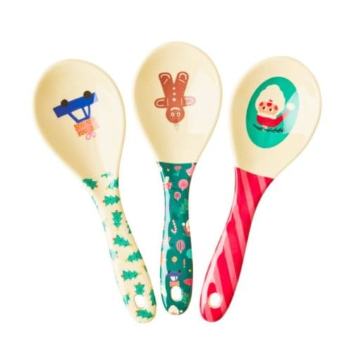 Rice kerst melamine lepel x-mas print assorti