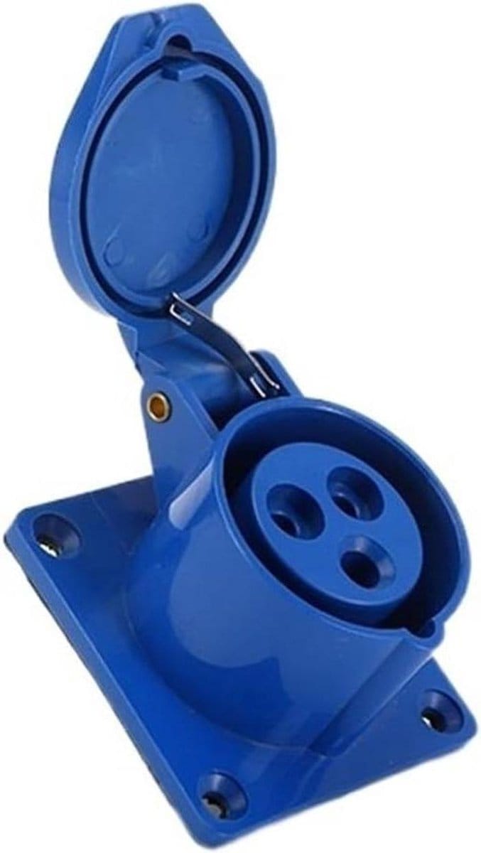 Industriële Stekker - Driefasig Stopcontact - Stroom Aansluiten - Vlamvertragend IP44 - 16A 32A - Blauw