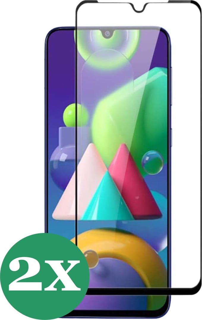 Screenprotector geschikt voor Samsung Galaxy M21 - Full Screen Protector Glas - 2 Stuks