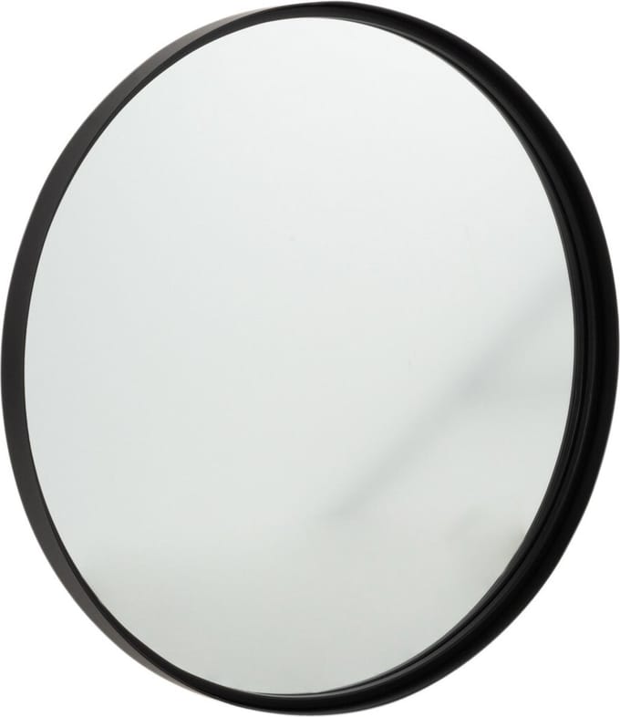 J-Line spiegel Rond Hoge Rand - metaal/glas - zwart - small - Ø 60 cm