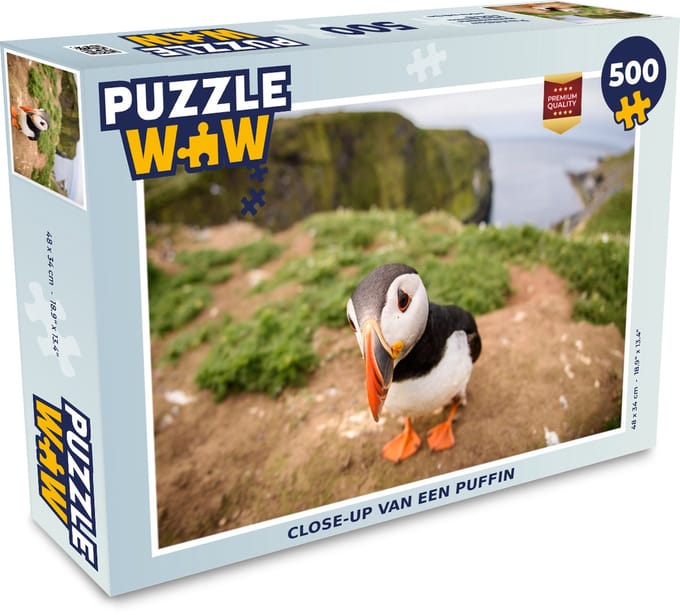 Puzzel Close-up van een puffin - Legpuzzel - Puzzel 500 stukjes