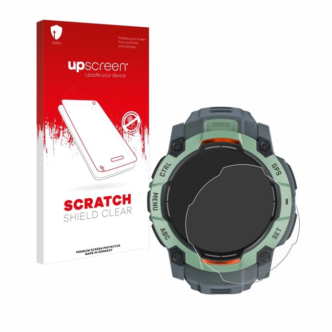 upscreen - Screenprotector voor Garmin Instinct 3 AMOLED / Solar (45 mm) - Folie Beschermfolie transparant