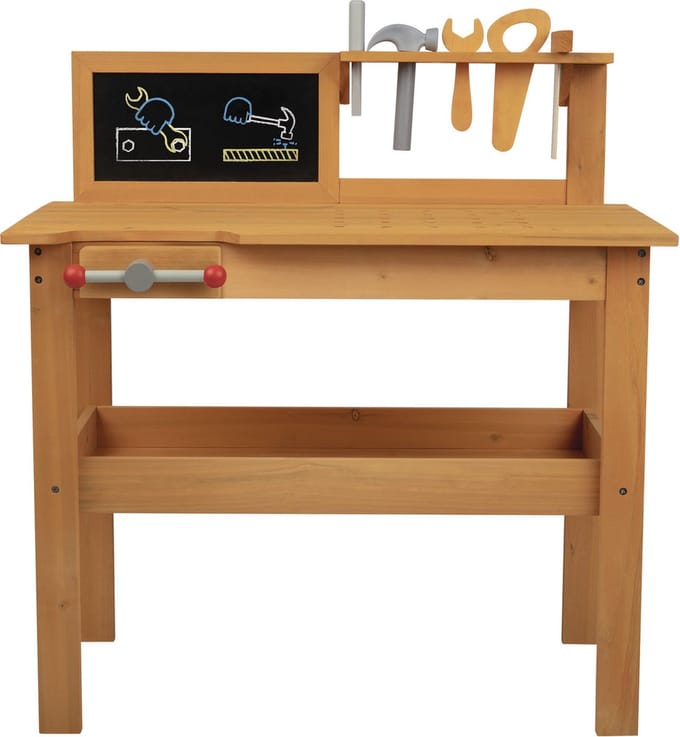 Playtive Speelgoed werkbank - Echt hout - 44 delig - 3+