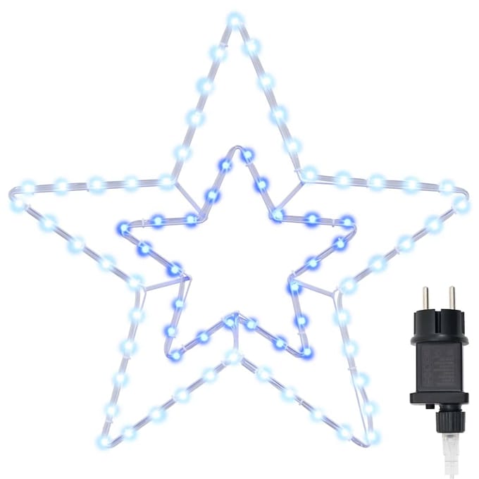 vidaXL - Kerstster - 72 - LED's - Koud - Wit - 51,5 - x - 50 - x - 0,65 - cm - IJzer