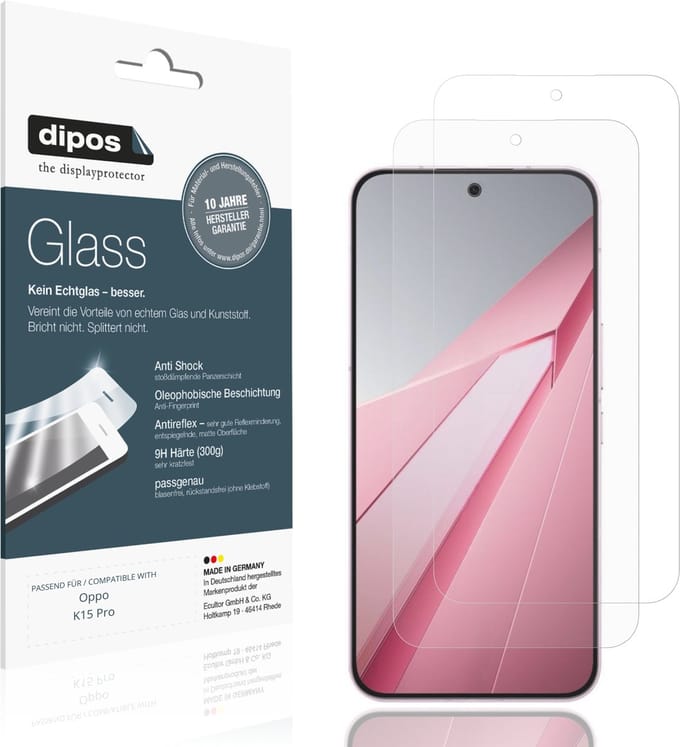 dipos – 2x Matte Pantserfolie geschikt voor Oppo K15 Pro | 9H Screenprotector