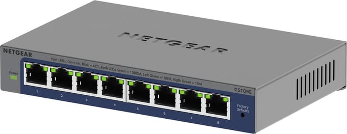 NETGEAR GS108E - Netwerk Switch - Smart Managed - 1 Gbps - 8 poorten