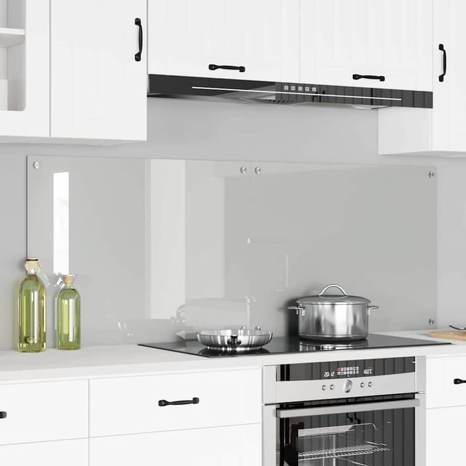 vidaXL - Keukenachterwand - 2 - st - Transparant - 80 - x - 60 - cm - gehard - glas