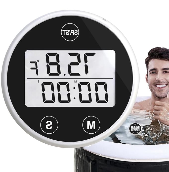 Drijvende Thermometer - Badmeter Watermeter - Watertemperatuur Meten - Met Timer Alarm - 45 cm - Wit