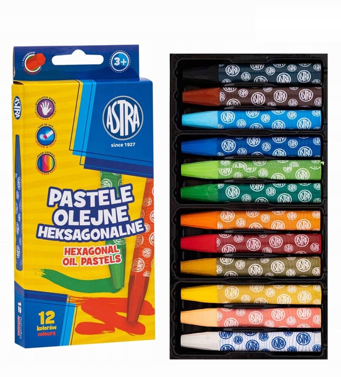 Astra Oliepastels 12 Kleuren - Huisdier Vriendelijk
