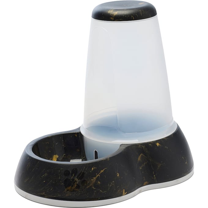 Savic Voerdispenser Loop Marble - Tot 3 L Voerdispenser - zwart/goud
