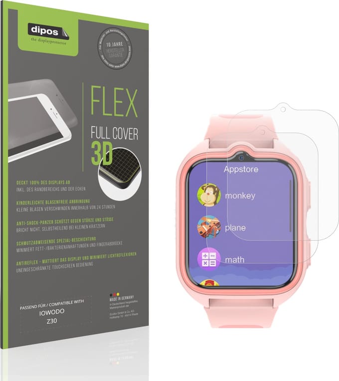 dipos FLEX – 2x Matte Screenprotector geschikt voor IOWODO Z30 | Volledige Schermbescherming | Case-Friendly
