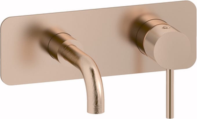 Plieger Roma 2-gats toilet wandkraan met korte uitloop gebosteld rose goud