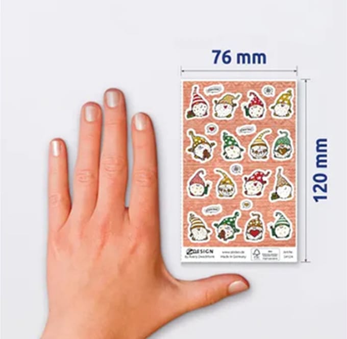 Avery Etiket Z-design Christmas pakje a 1 vel kerstdwergen