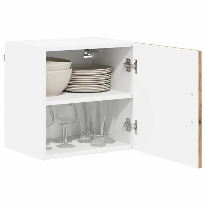 vidaXL - Wandkast - LUCCA - 2 - st - Artisanaal - eiken - Bewerkt - hout