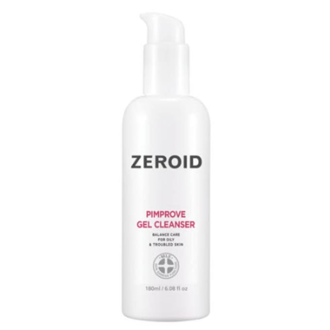 ZEROID Pimprove Gel Reiniger 180ml – Functionele Reiniger voor Acne-Gevoelige Huid white