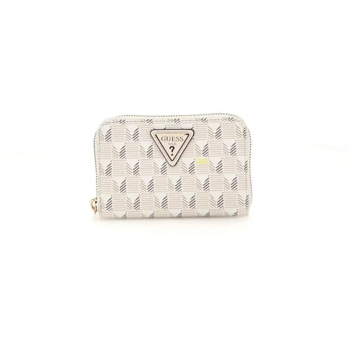 GUESS Portemonnee G Wave SLG Medium Zip Around Wallet Stone Logo Wit