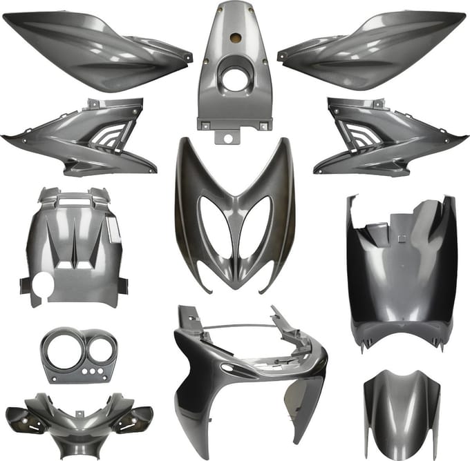 Kappenset MBK Nitro, Yamaha Aerox Black silver metallic