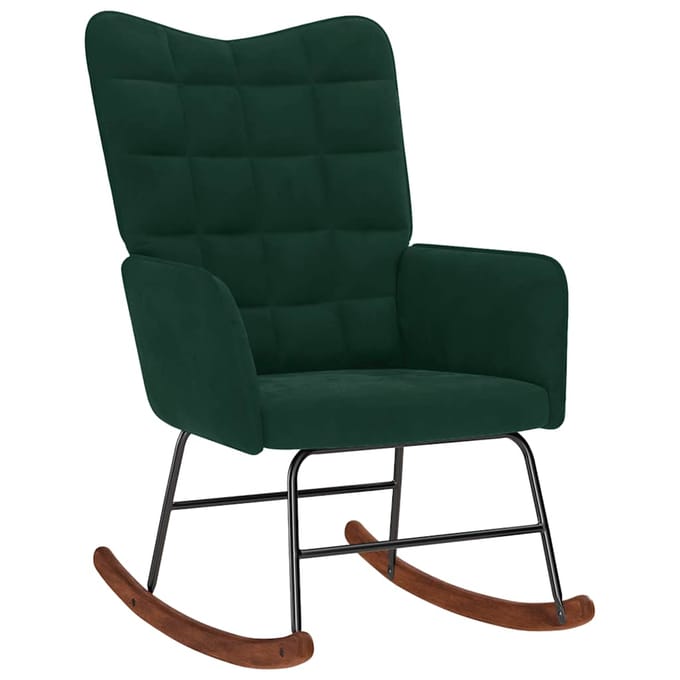 vidaXL schommelstoel fluweel - donkergroen, 61 x 78 x 98 cm