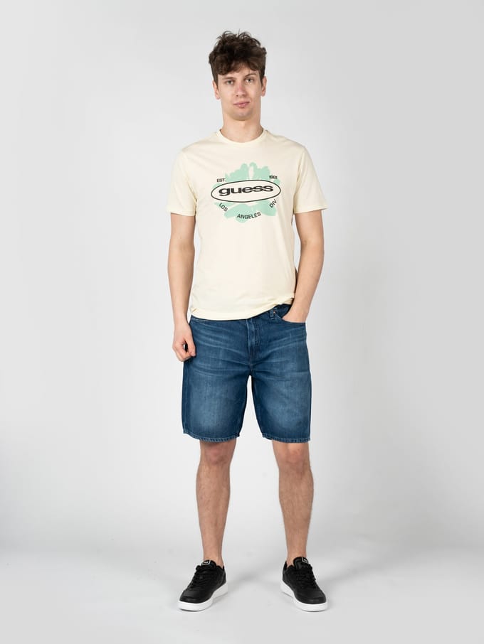 Guess T-Shirt LA Logo Mannen geel